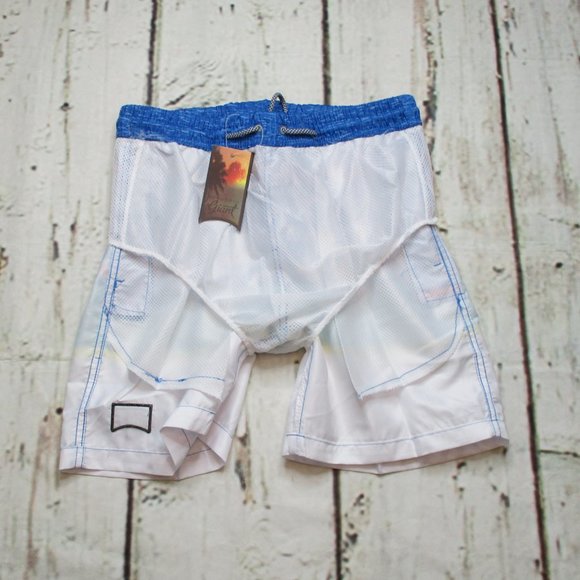 Beautiful Giant Tropical Island Swim Trunks - Picture 5 of 8